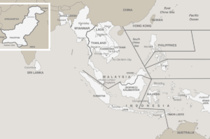 Map of the Seventh-Day Adventist Southern Asia Pacific Division