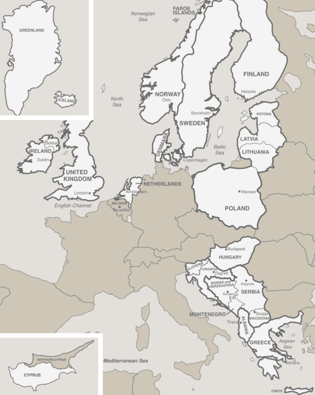 Map of the Seventh-Day Adventist Trans-European Division