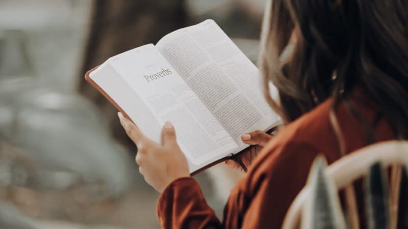 Woman reading Bible