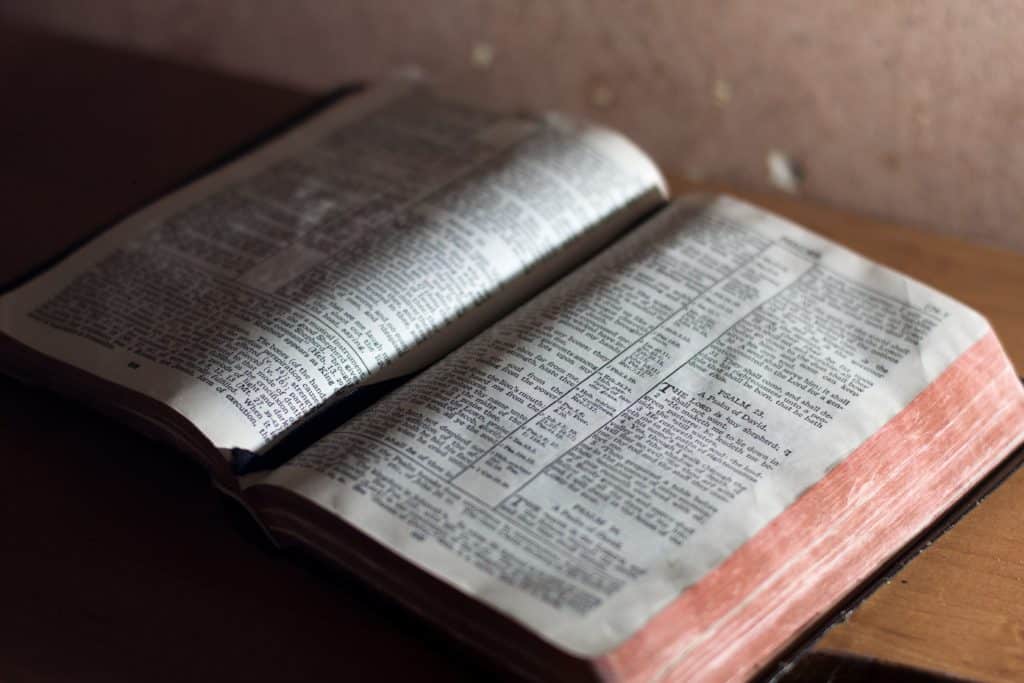Open Bible on a table