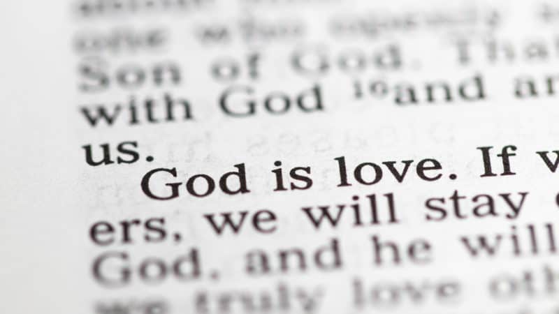 Biblical text. "God is love."