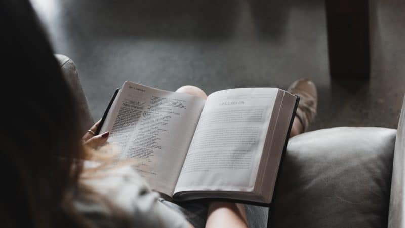 Women studying the Bible.