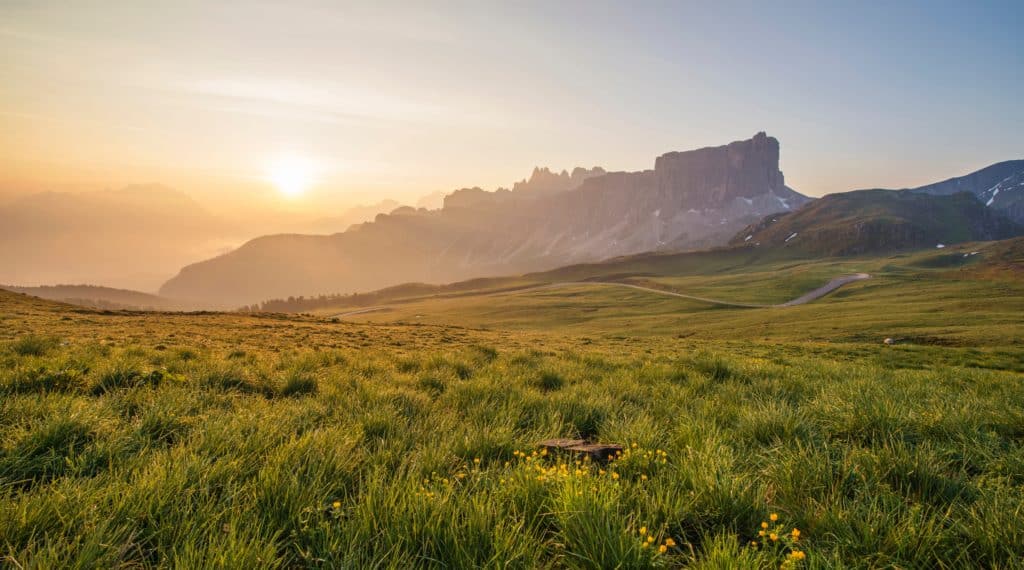 A beautiful landscape with mountains in the background.