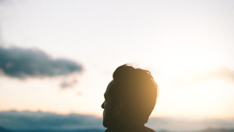 Man looking at the sky.