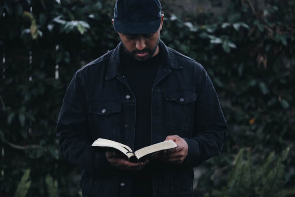 A man reading the Bible.