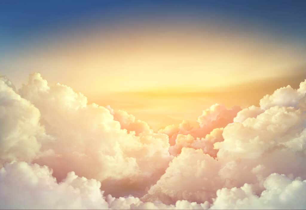 View of clouds from the sky. No land in sight.