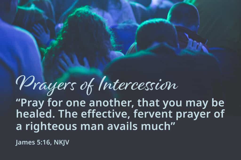 A group praying together intercessory prayers for those in need.