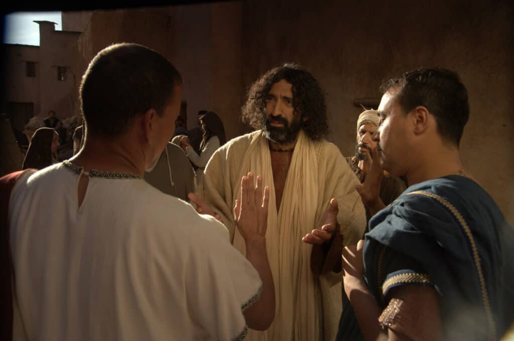 Jesus Describing Sin Jesus talking to men about the sin that will not be forgiven, as told in the three Gospels.